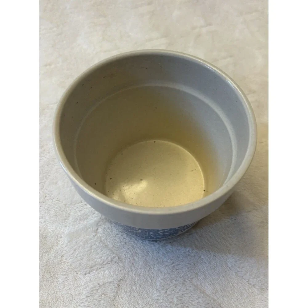 Phaltzgraff Yorktowne Small Crock/Planter With Fake Plant